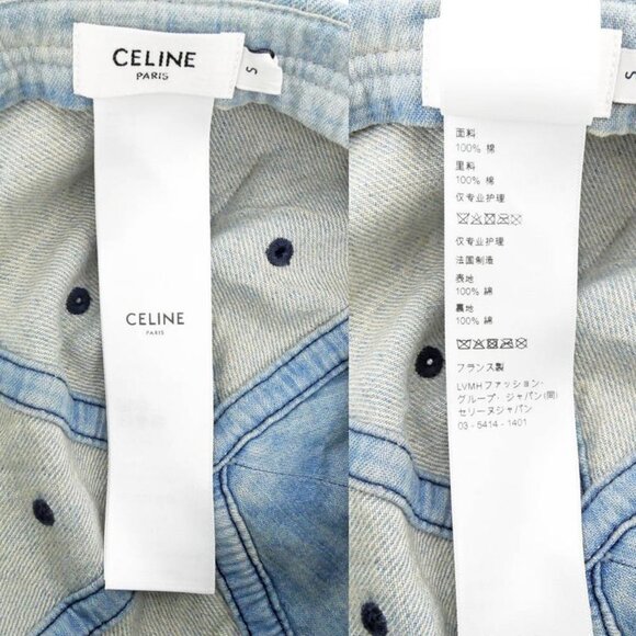 Celine Baseball Cap Triomphe Denim S Size Light Blue Apparel Hat Cap main image 7